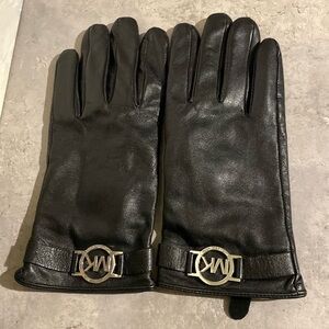 Michael Kors Black Leather Gloves